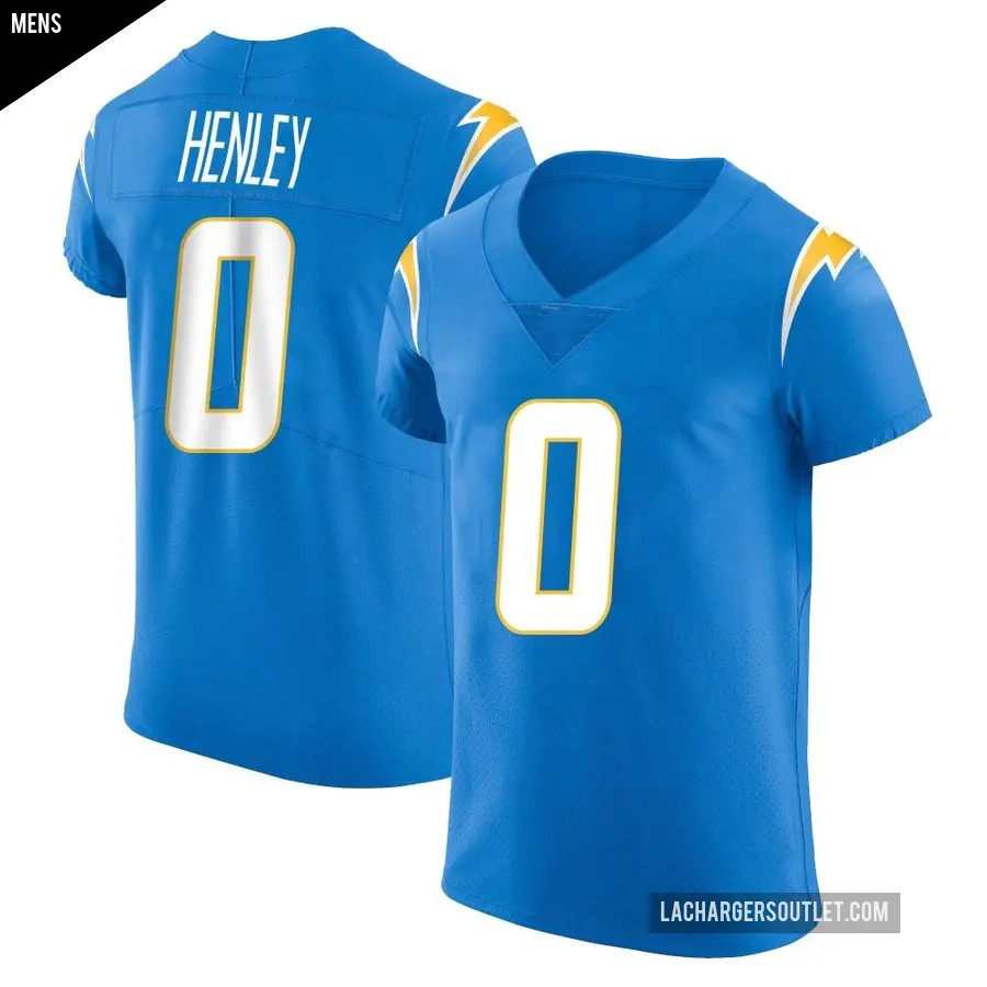 Men's Los Angeles Chargers ＃0 Daiyan Henley Blue Elite Alternate Vapor Untouchable Jersey