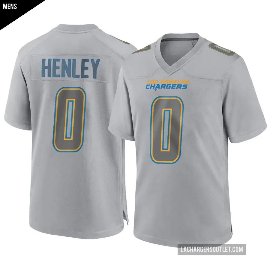 Men's Los Angeles Chargers ＃0 Daiyan Henley Gray Game Atmosphere Fashion Jersey