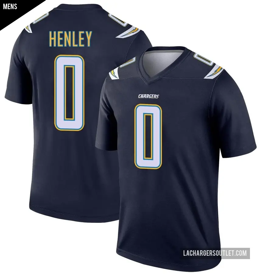 Men's Los Angeles Chargers ＃0 Daiyan Henley Navy Legend Jersey