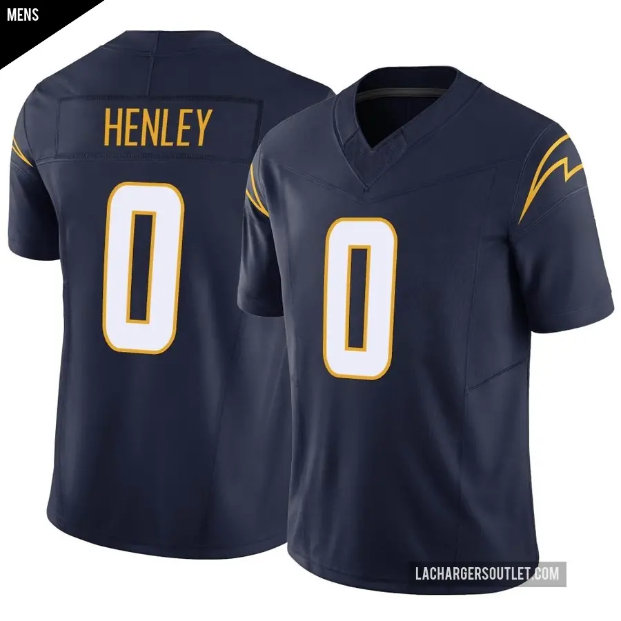 Men's Los Angeles Chargers ＃0 Daiyan Henley Navy Limited Vapor F.U.S.E. Jersey