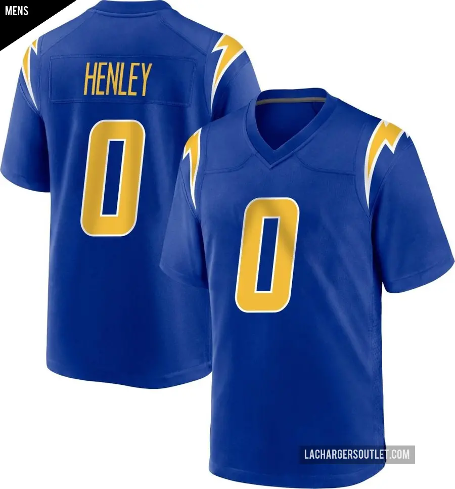 Men's Los Angeles Chargers ＃0 Daiyan Henley Royal Game 2nd Alternate Jersey