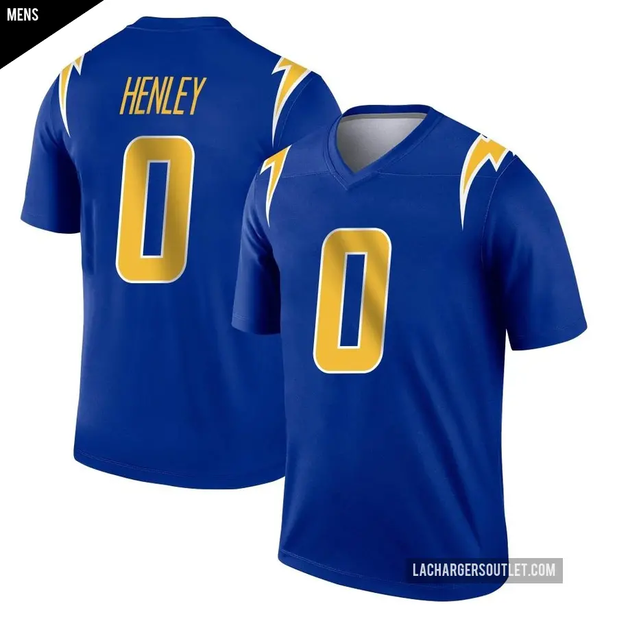 Men's Los Angeles Chargers ＃0 Daiyan Henley Royal Legend 2nd Alternate Jersey
