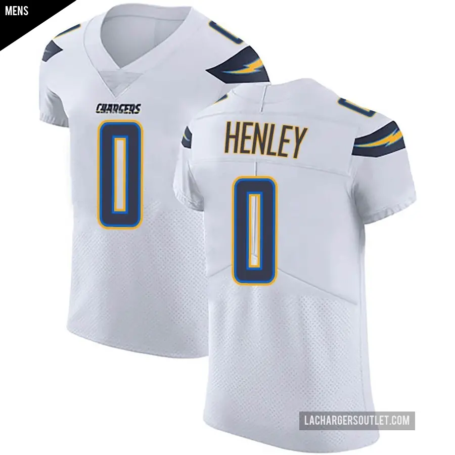 Men's Los Angeles Chargers ＃0 Daiyan Henley White Elite Vapor Untouchable Jersey