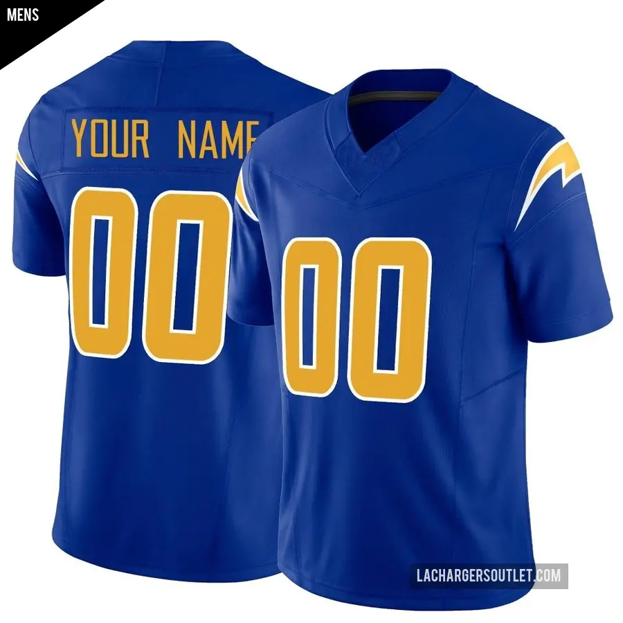 Men's Los Angeles Chargers ＃00 Custom Royal Limited Vapor F.U.S.E. Jersey