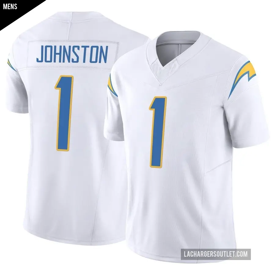 Men's Los Angeles Chargers ＃1 Quentin Johnston White Limited Vapor F.U.S.E. Jersey