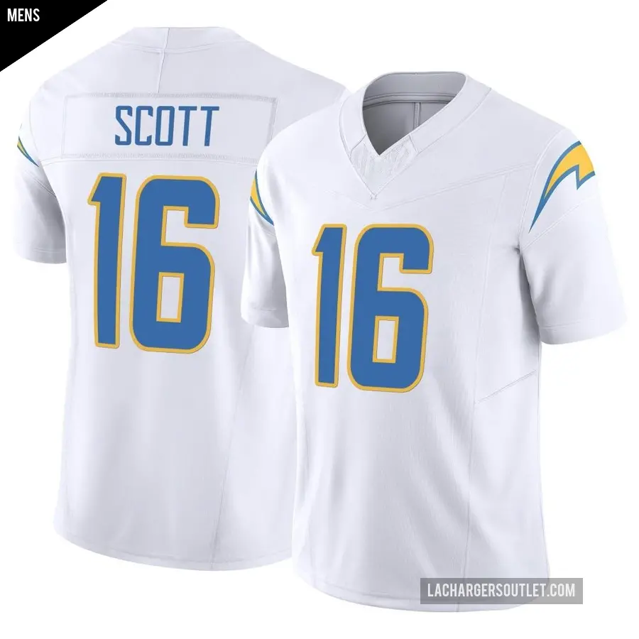 Men's Los Angeles Chargers ＃16 JK Scott White Limited Vapor F.U.S.E. Jersey