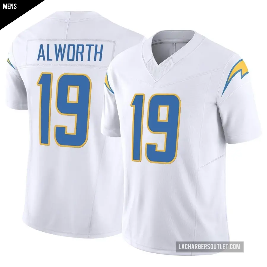Men's Los Angeles Chargers ＃19 Lance Alworth White Limited Vapor F.U.S.E. Jersey