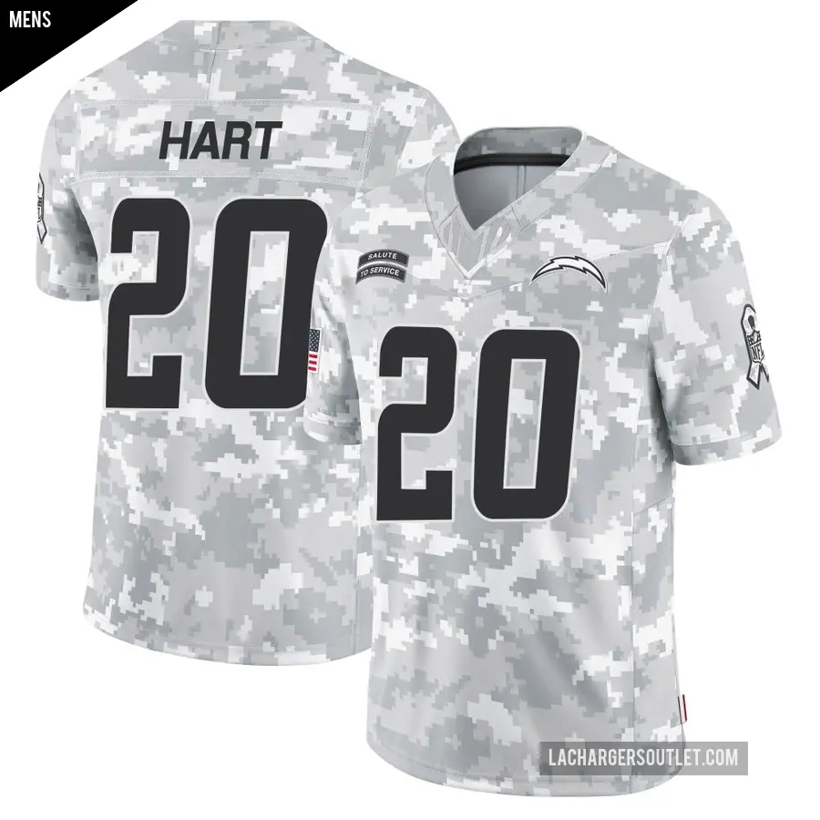 Men's Los Angeles Chargers ＃20 Cam Hart Arctic Camo Limited 2024 Salute to Service Jersey