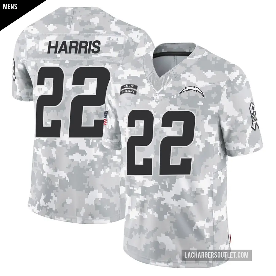 Men's Los Angeles Chargers ＃22 Najee Harris Arctic Camo Limited 2024 Salute to Service Jersey