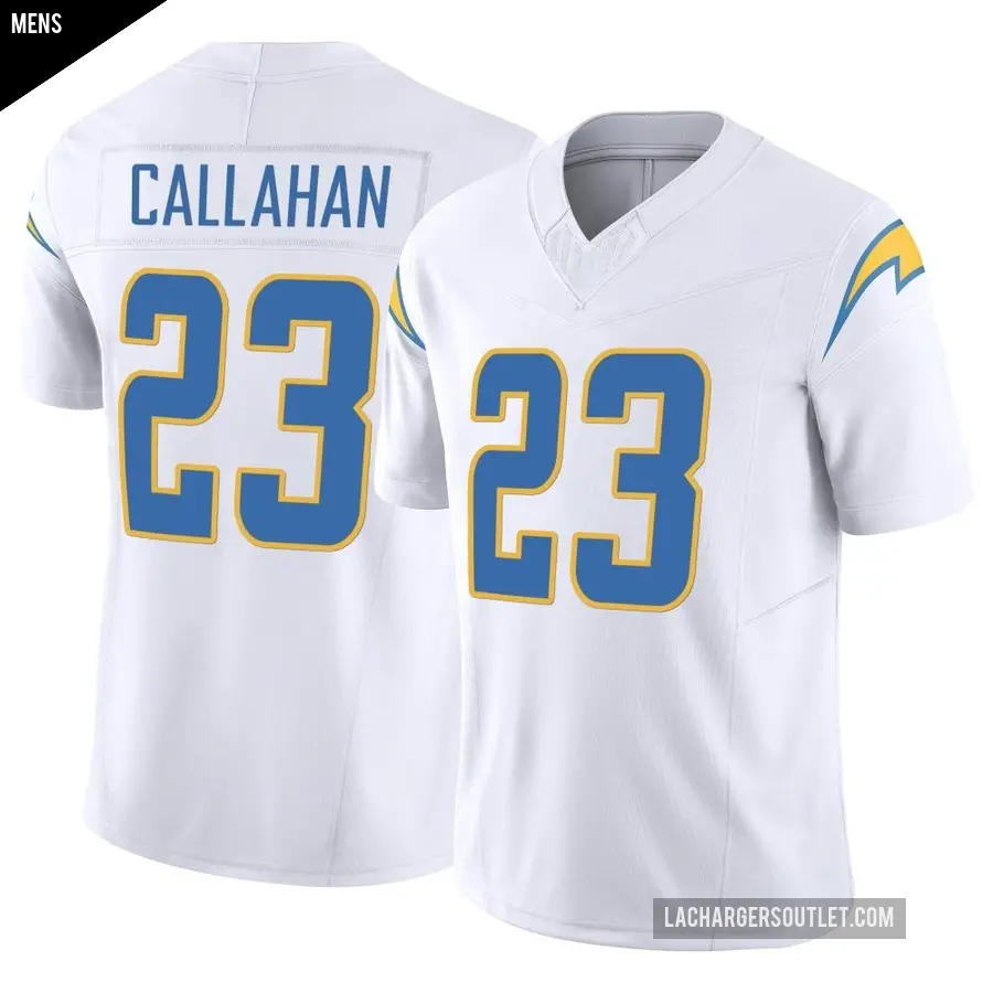 Men's Los Angeles Chargers ＃23 Bryce Callahan White Limited Vapor F.U.S.E. Jersey