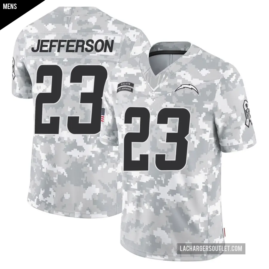 Men's Los Angeles Chargers ＃23 Tony Jefferson Arctic Camo Limited 2024 Salute to Service Jersey