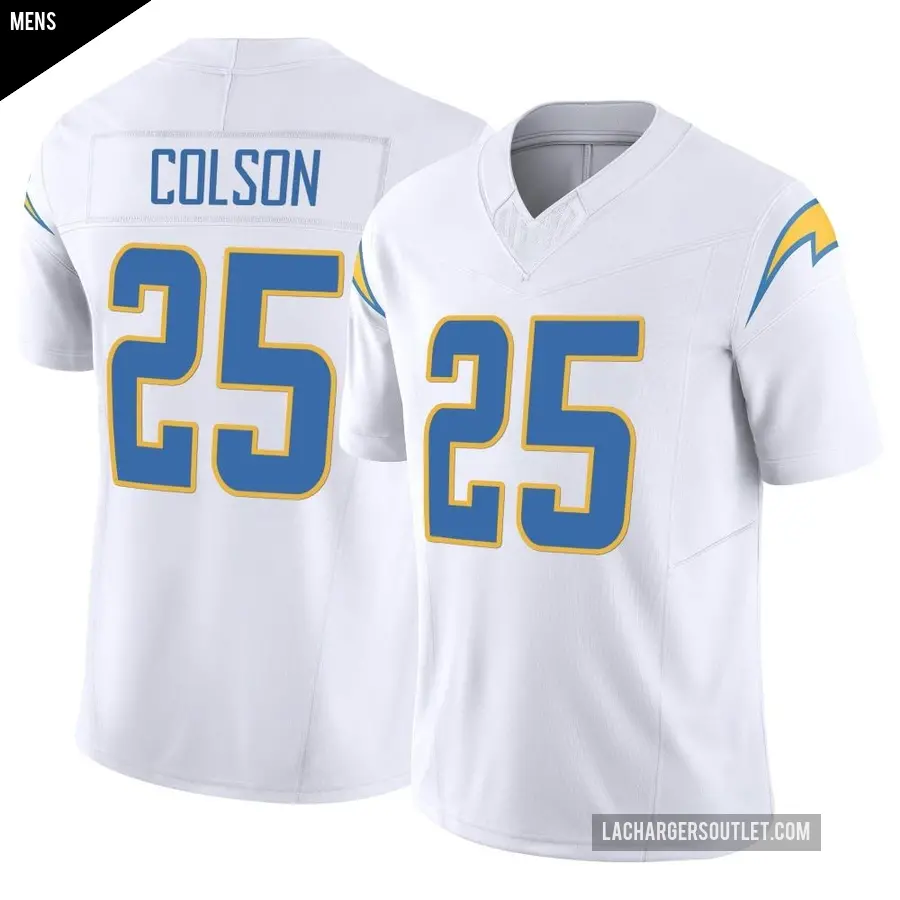 Men's Los Angeles Chargers ＃25 Junior Colson White Limited Vapor F.U.S.E. Jersey