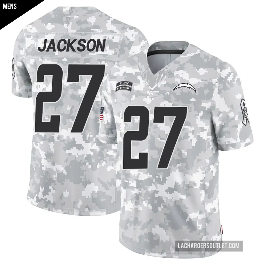 Men's Los Angeles Chargers ＃27 JaQuae Jackson Arctic Camo Limited 2024 Salute to Service Jersey