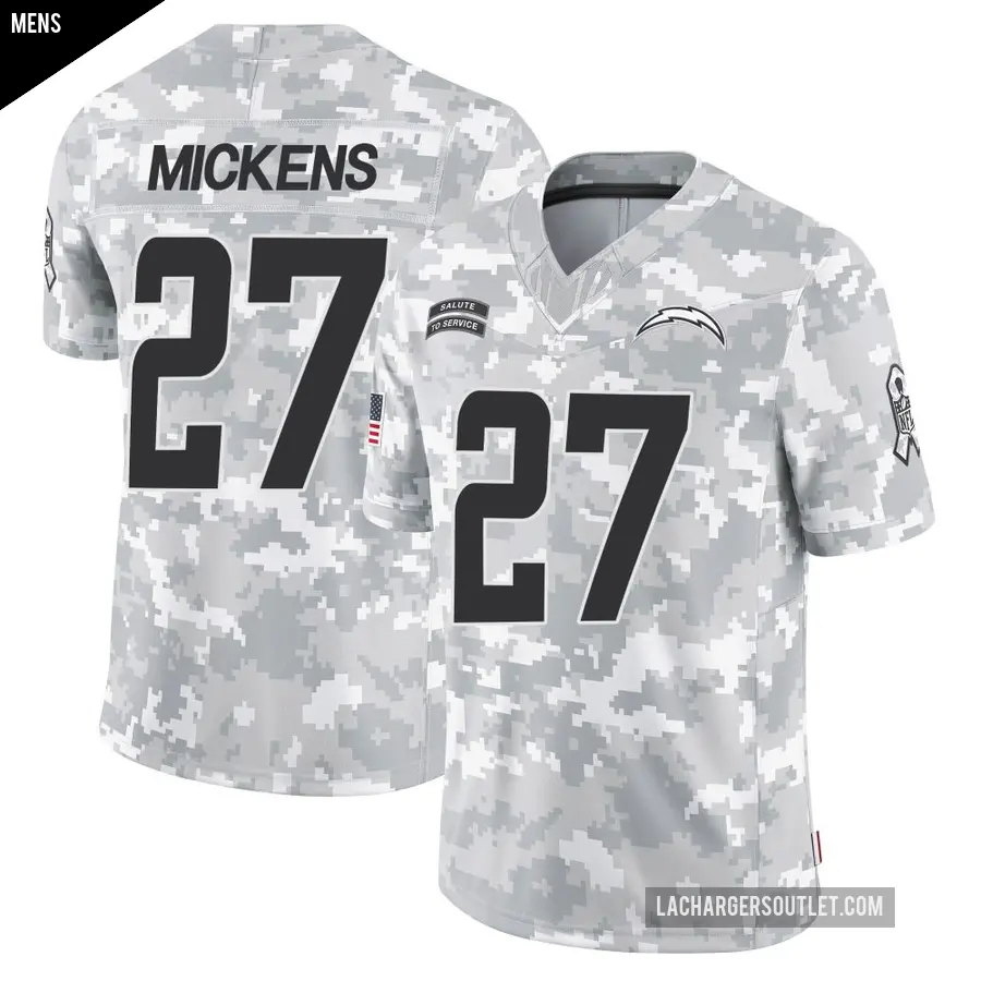 Men's Los Angeles Chargers ＃27 RJ Mickens Arctic Camo Limited 2024 Salute to Service Jersey