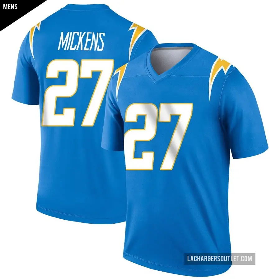 Men's Los Angeles Chargers ＃27 RJ Mickens Blue Legend Powder Jersey