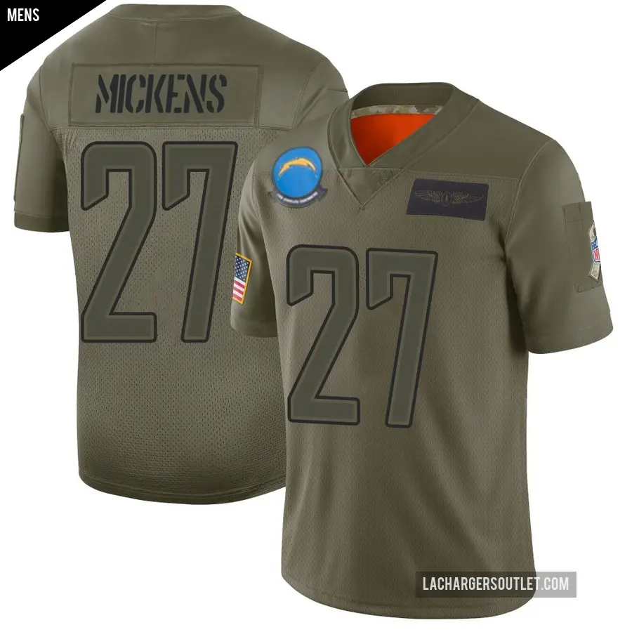 Men's Los Angeles Chargers ＃27 RJ Mickens Camo Limited 2019 Salute to Service Jersey