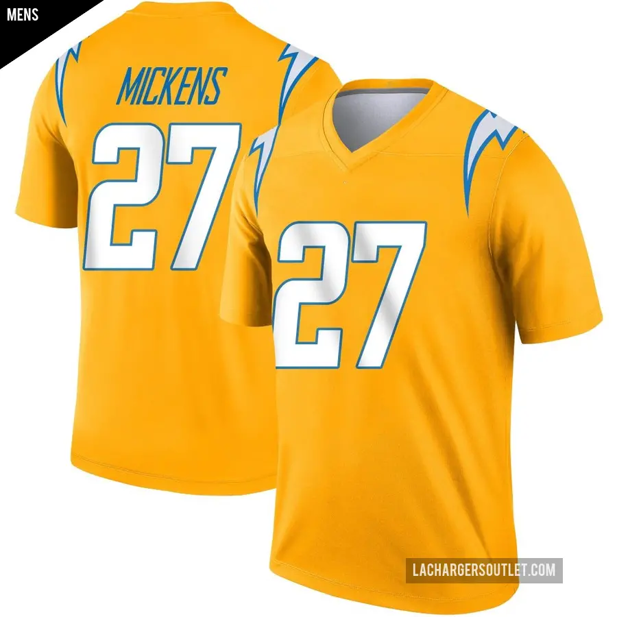 Men's Los Angeles Chargers ＃27 RJ Mickens Gold Legend Inverted Jersey