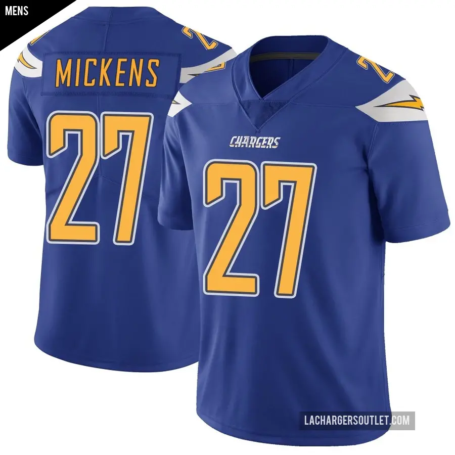 Men's Los Angeles Chargers ＃27 RJ Mickens Royal Limited Color Rush Vapor Untouchable Jersey
