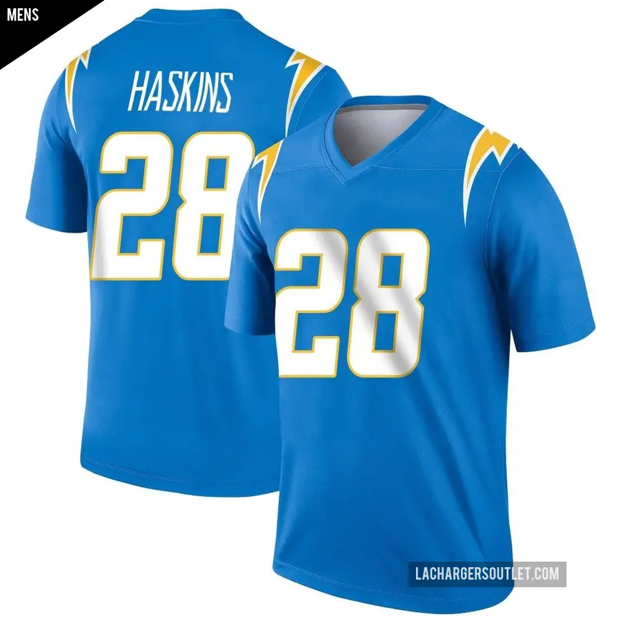 Men's Los Angeles Chargers ＃28 Hassan Haskins Blue Legend Powder Jersey