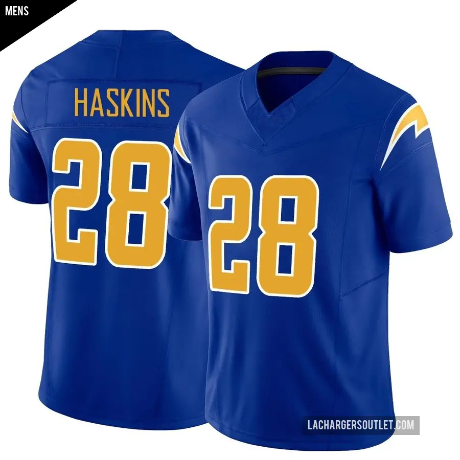 Men's Los Angeles Chargers ＃28 Hassan Haskins Royal Limited Vapor F.U.S.E. Jersey