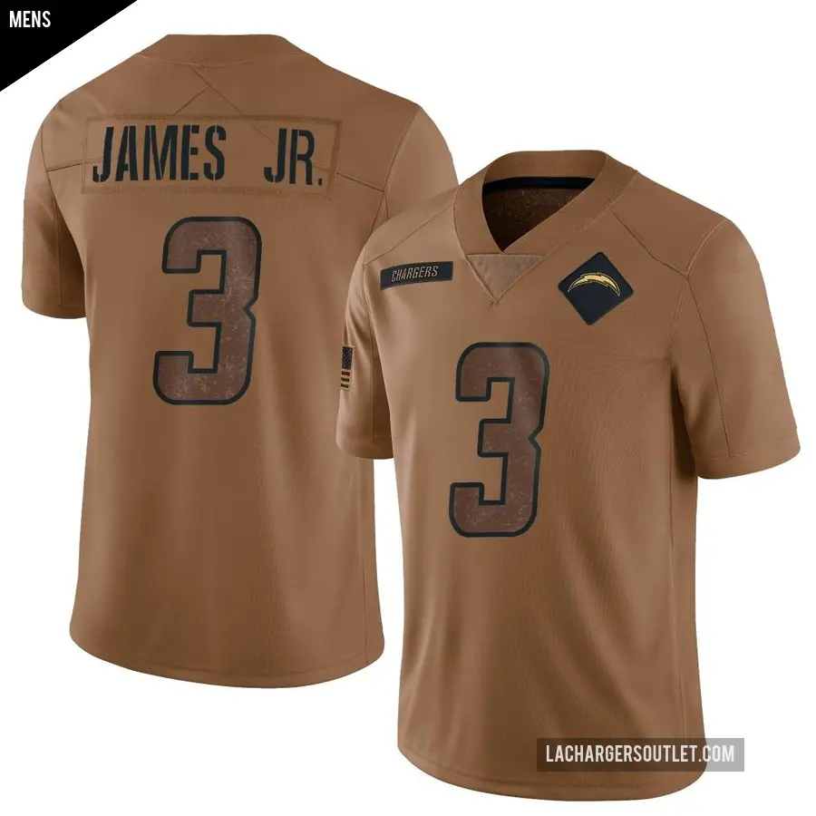 Men's Los Angeles Chargers ＃3 Derwin James Jr. Brown Limited 2023 Salute To Service Jersey