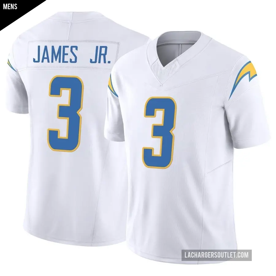 Men's Los Angeles Chargers ＃3 Derwin James Jr. White Limited Vapor F.U.S.E. Jersey