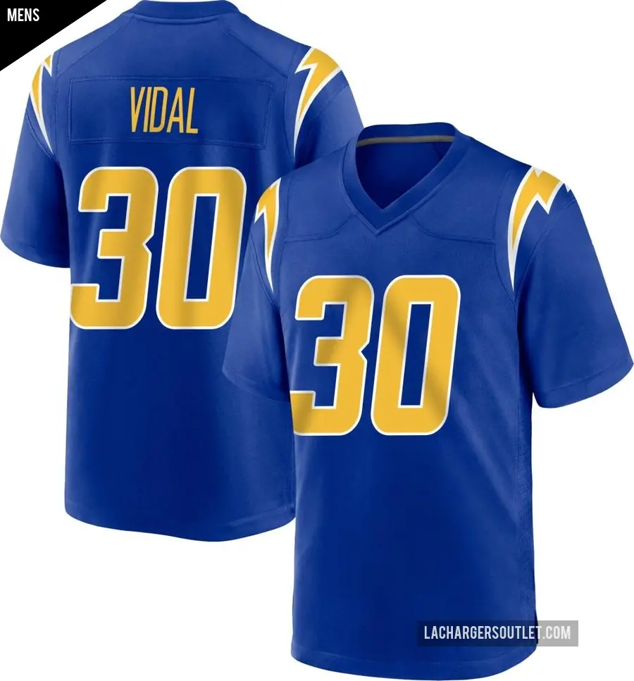 Men's Los Angeles Chargers ＃30 Kimani Vidal Royal Game 2nd Alternate Jersey