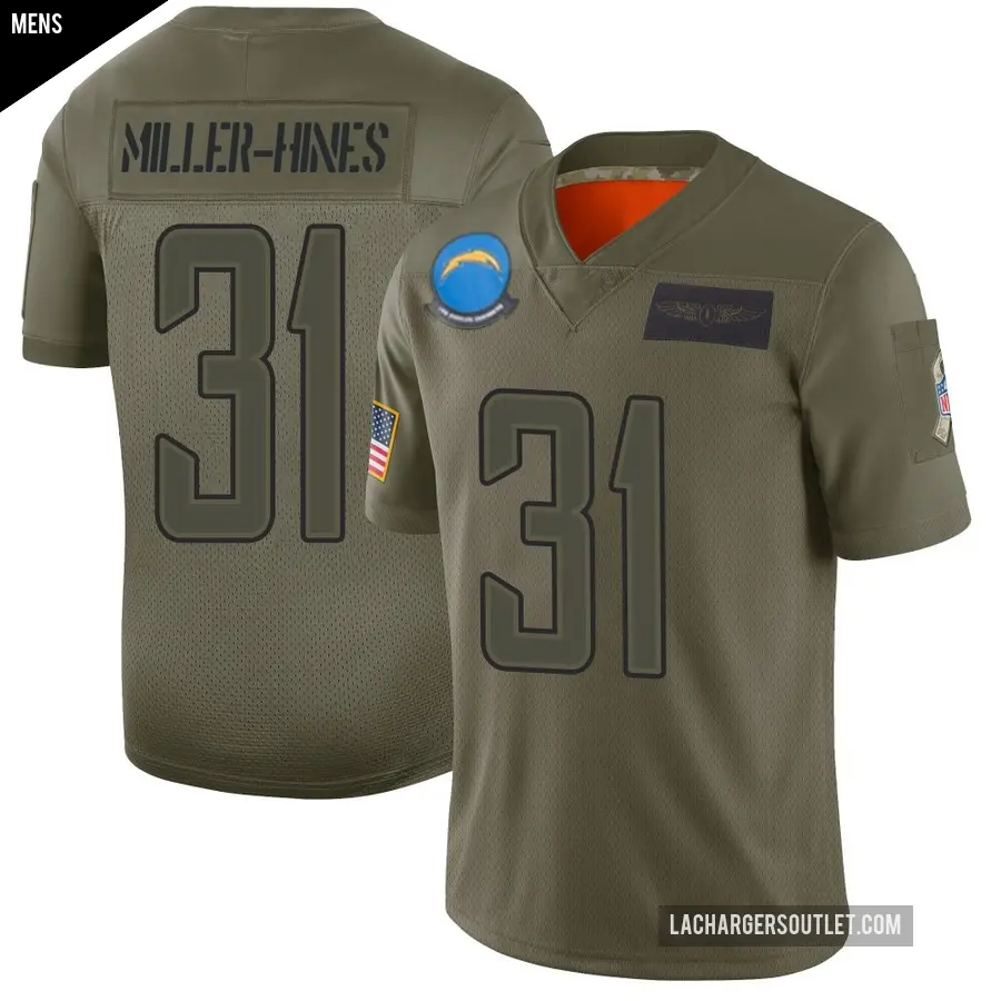 Men's Los Angeles Chargers ＃31 Nyheim Miller-Hines Camo Limited 2019 Salute to Service Jersey