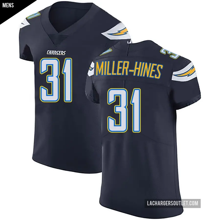 Men's Los Angeles Chargers ＃31 Nyheim Miller-Hines Navy Blue Elite Team Color Vapor Untouchable Jersey