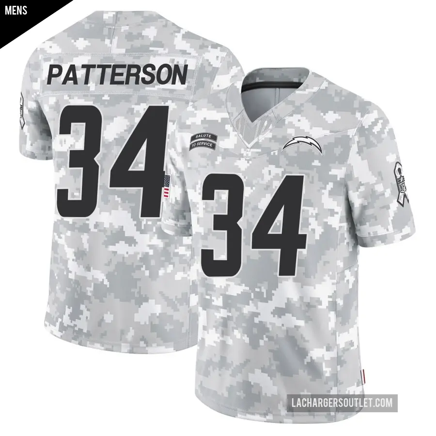 Men's Los Angeles Chargers ＃34 Jaret Patterson Arctic Camo Limited 2024 Salute to Service Jersey