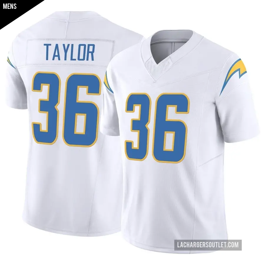 Men's Los Angeles Chargers ＃36 Ja'Sir Taylor White Limited Vapor F.U.S.E. Jersey