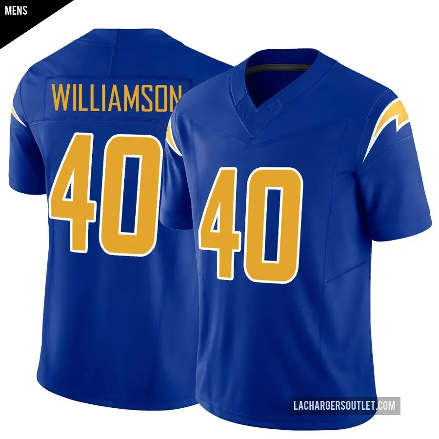 Men's Los Angeles Chargers ＃40 Kendall Williamson Royal Limited Vapor F.U.S.E. Jersey