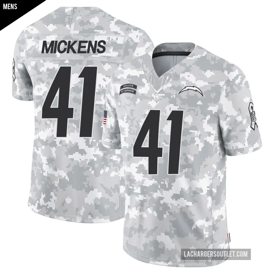 Men's Los Angeles Chargers ＃41 R.J. Mickens Arctic Camo Limited 2024 Salute to Service Jersey