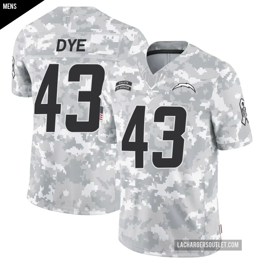 Men's Los Angeles Chargers ＃43 Troy Dye Arctic Camo Limited 2024 Salute to Service Jersey