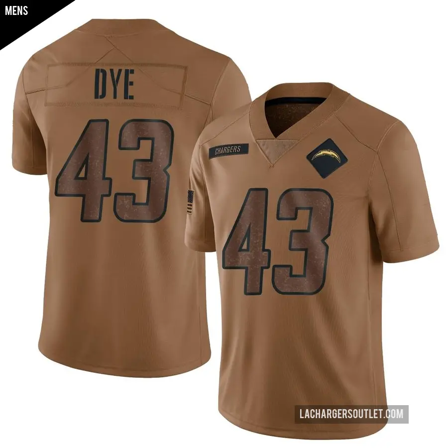 Men's Los Angeles Chargers ＃43 Troy Dye Brown Limited 2023 Salute To Service Jersey