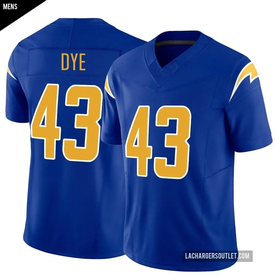 Men's Los Angeles Chargers ＃43 Troy Dye Royal Limited Vapor F.U.S.E. Jersey