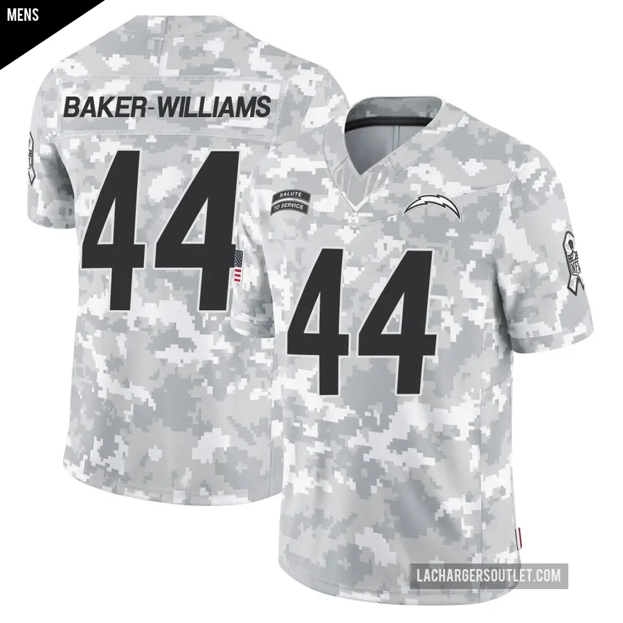 Men's Los Angeles Chargers ＃44 Tyler Baker-Williams Arctic Camo Limited 2024 Salute to Service Jersey