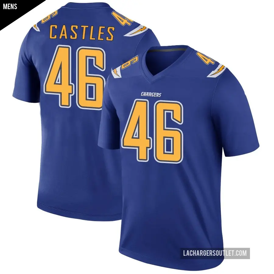 Men's Los Angeles Chargers ＃46 McCallan Castles Royal Legend Color Rush Jersey
