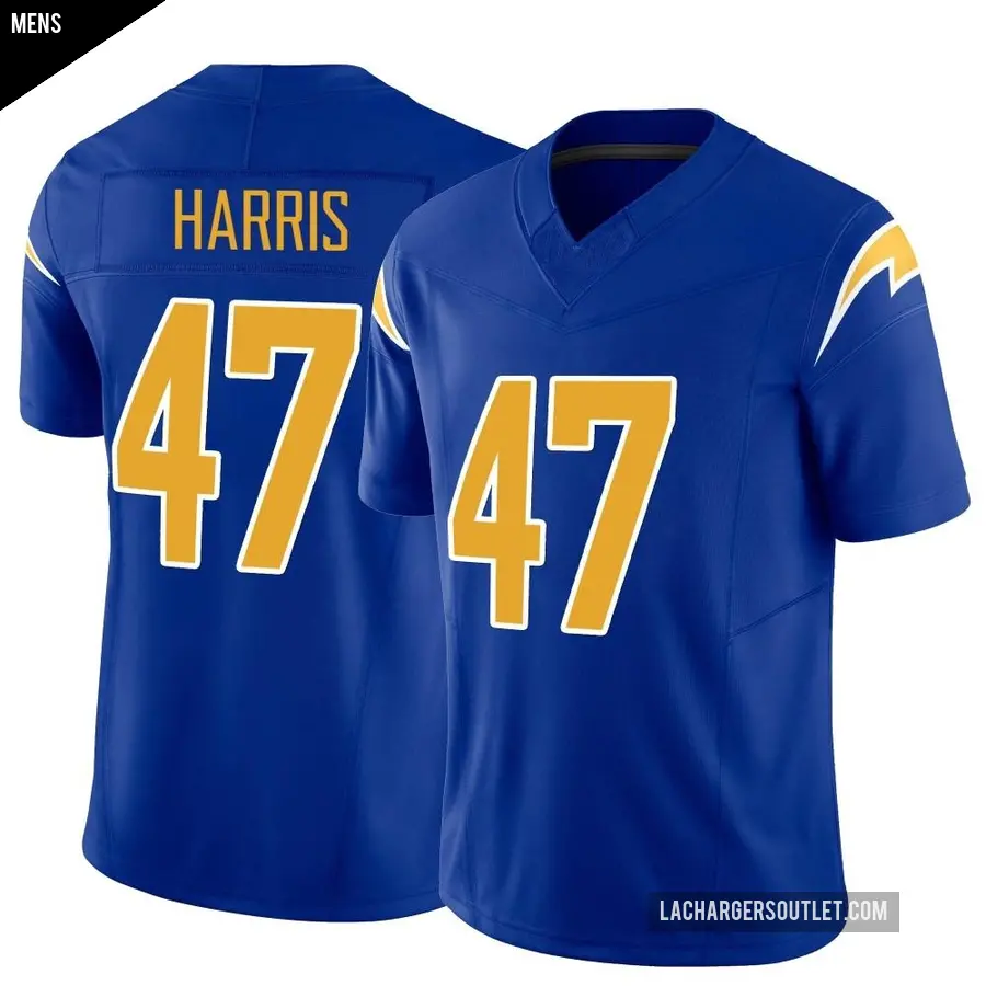 Men's Los Angeles Chargers ＃47 Josh Harris Royal Limited Vapor F.U.S.E. Jersey