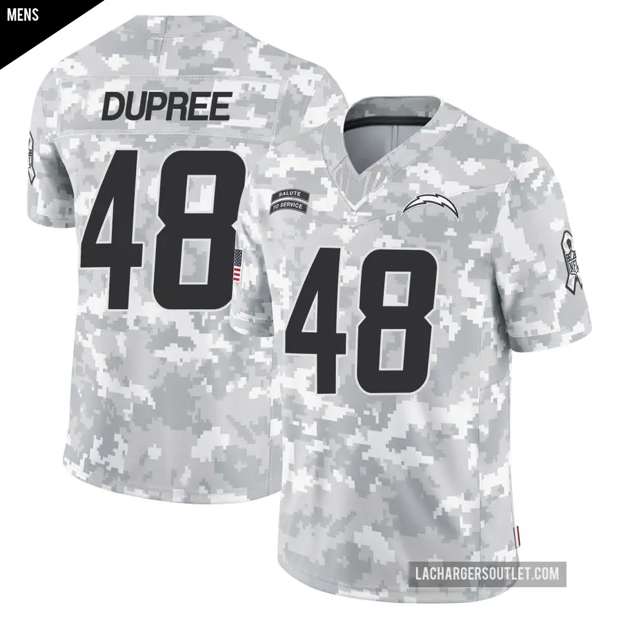 Men's Los Angeles Chargers ＃48 Bud Dupree Arctic Camo Limited 2024 Salute to Service Jersey