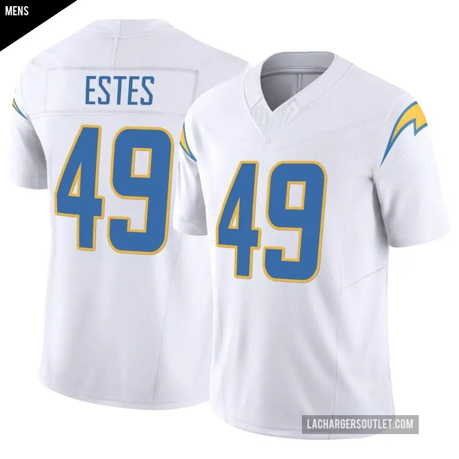 Men's Los Angeles Chargers ＃49 Mike Estes White Limited Vapor F.U.S.E. Jersey