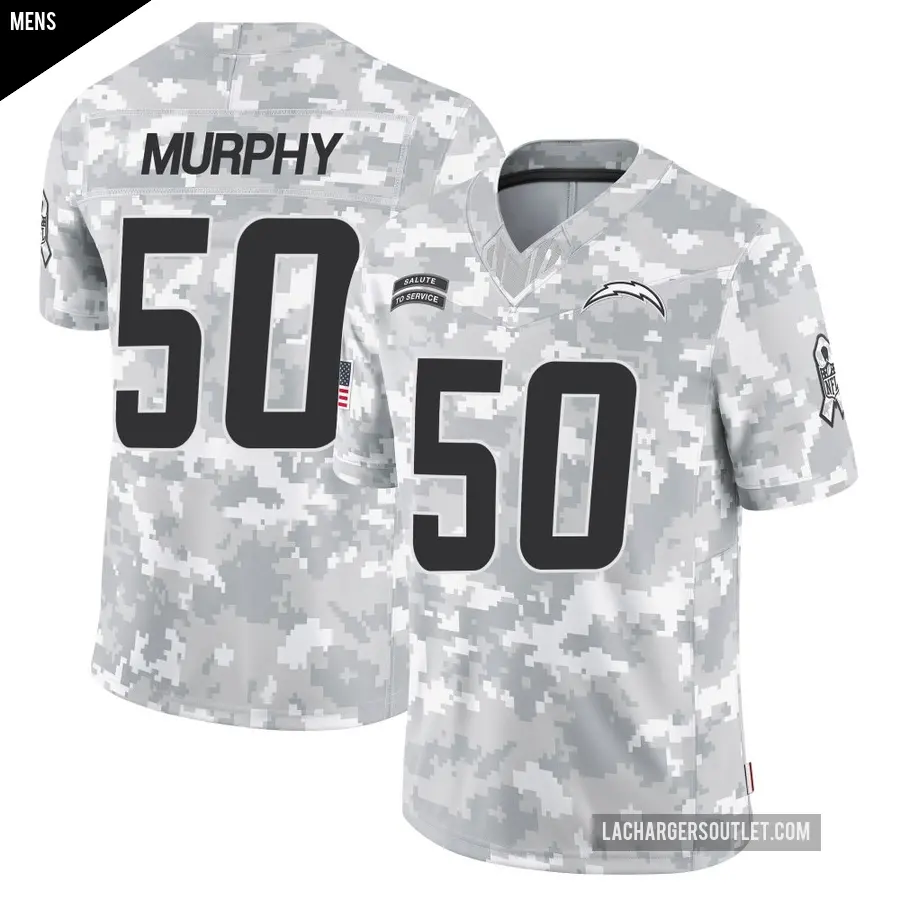 Men's Los Angeles Chargers ＃50 Caleb Murphy Arctic Camo Limited 2024 Salute to Service Jersey
