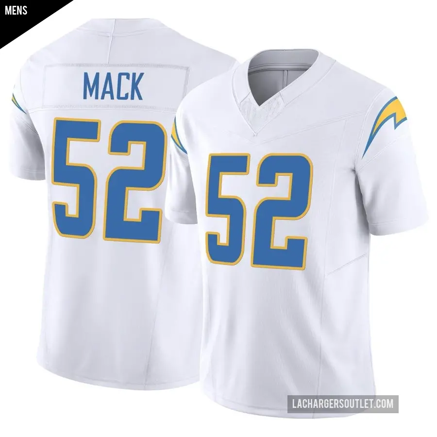 Men's Los Angeles Chargers ＃52 Khalil Mack White Limited Vapor F.U.S.E. Jersey