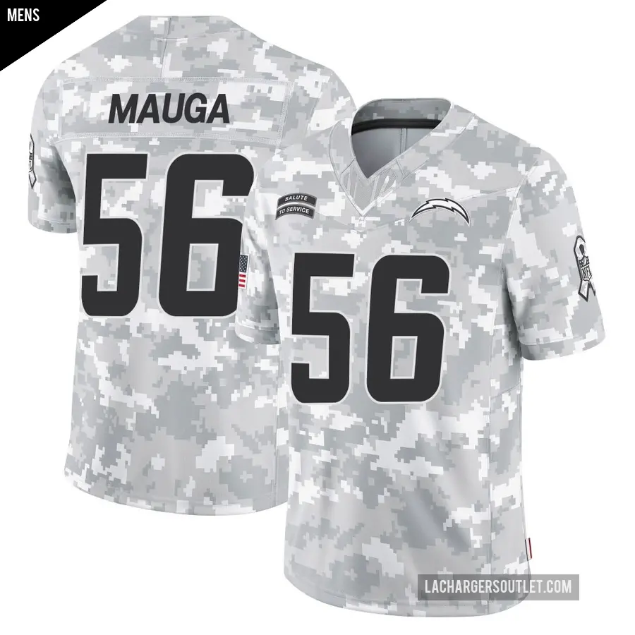 Men's Los Angeles Chargers ＃56 Kana'i Mauga Arctic Camo Limited 2024 Salute to Service Jersey