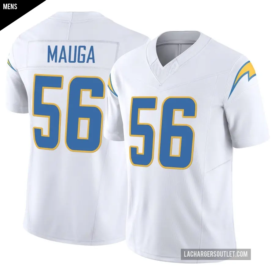 Men's Los Angeles Chargers ＃56 Kana'i Mauga White Limited Vapor F.U.S.E. Jersey