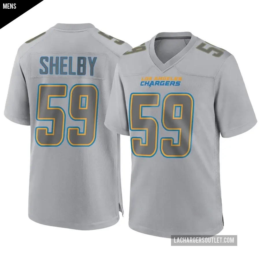 Men's Los Angeles Chargers ＃59 Ty Shelby Gray Game Atmosphere Fashion Jersey