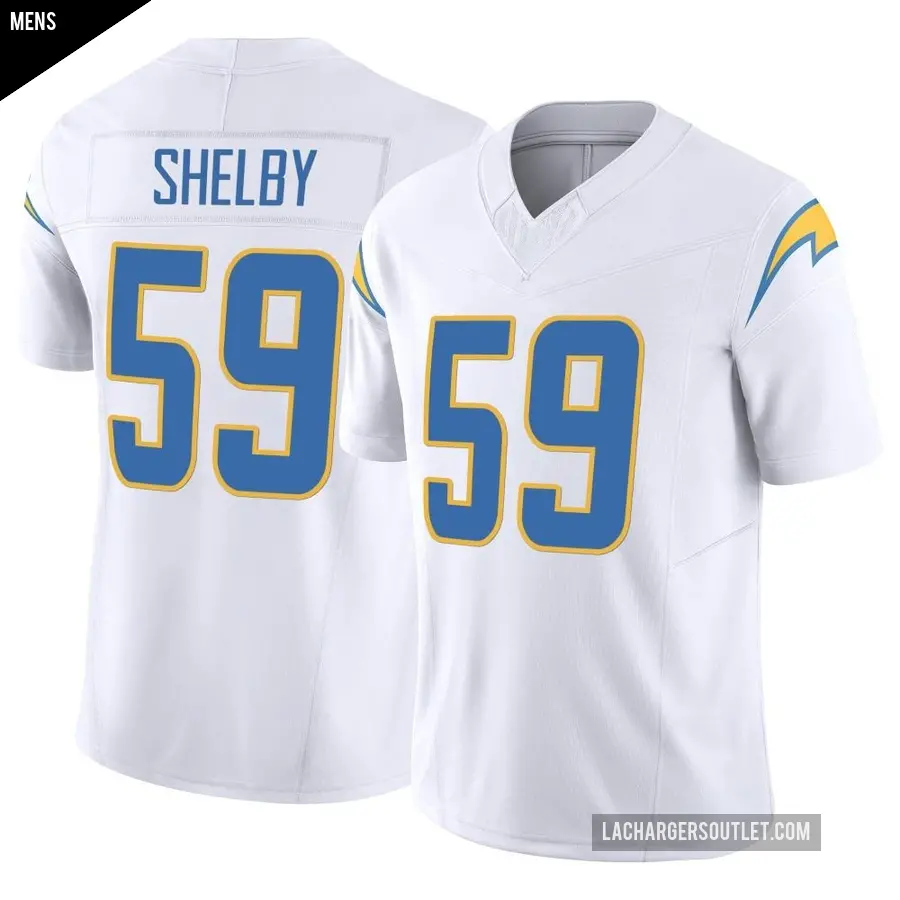 Men's Los Angeles Chargers ＃59 Ty Shelby White Limited Vapor F.U.S.E. Jersey