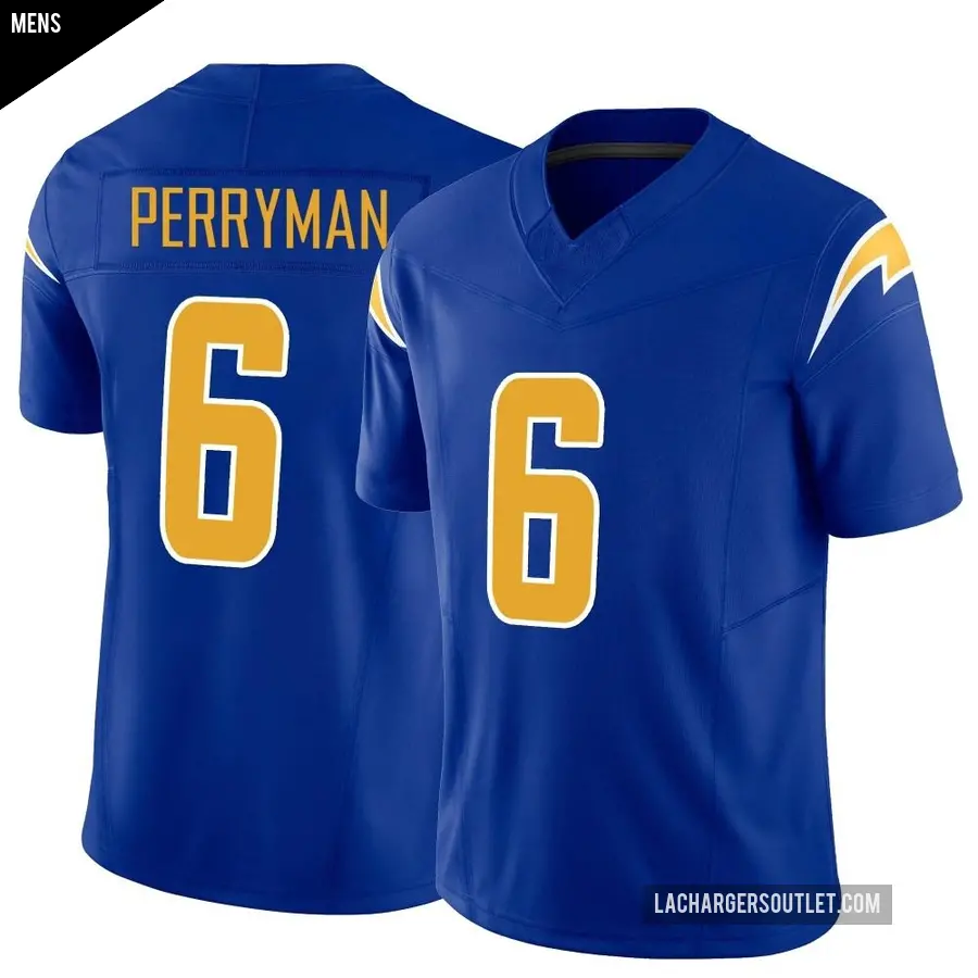 Men's Los Angeles Chargers ＃6 Denzel Perryman Royal Limited Vapor F.U.S.E. Jersey