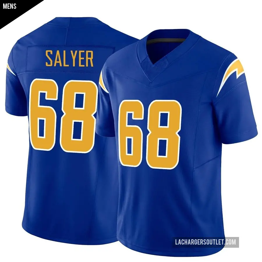 Men's Los Angeles Chargers ＃68 Jamaree Salyer Royal Limited Vapor F.U.S.E. Jersey