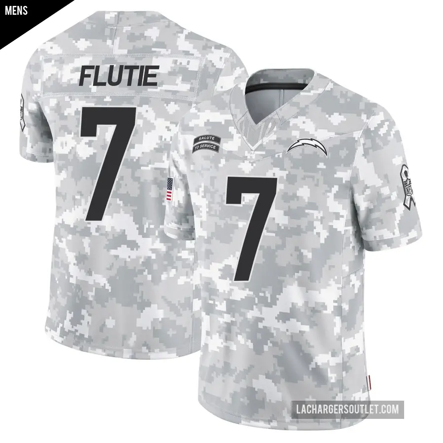 Men's Los Angeles Chargers ＃7 Doug Flutie Arctic Camo Limited 2024 Salute to Service Jersey